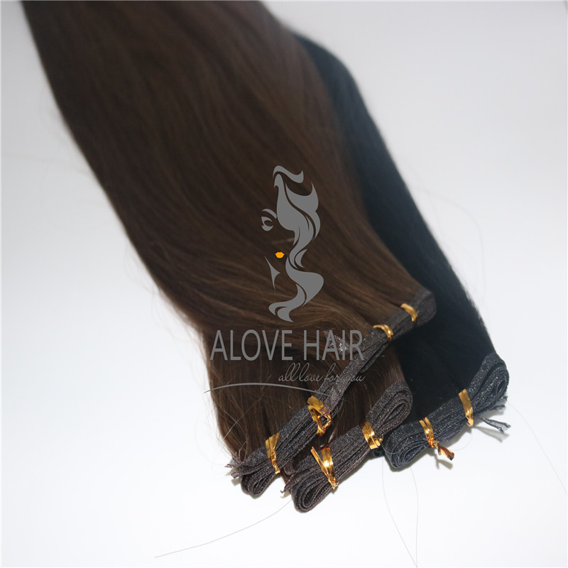 Full cuticle seamless weft extensions vendor in China 